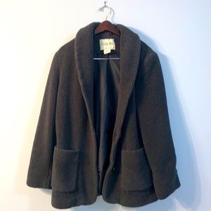 Cindy Bai long dark grey warm grandma coat